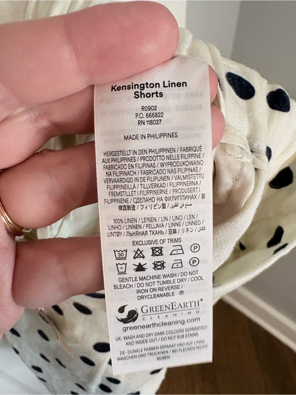 Boden Kensington Linen Shorts | Ivory Painted Dot | Size 6 NWT - Picture 10 of 10